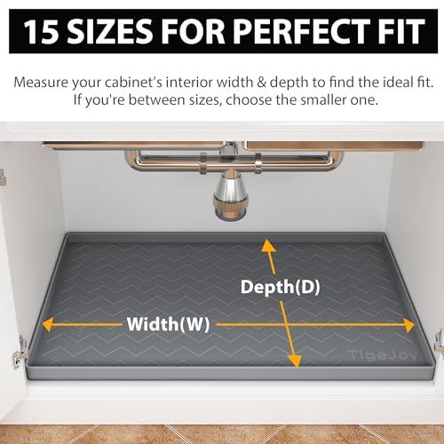 TigeJoy 34 x 22 Under Sink Mats for Kitchen Waterproof LeakProof Silicone Mat Sink Protector and Cabinet Liner Kitchen Essentials Organizer and Storage Boot or Shoe Tray Pet Feeding Mat - Image 3