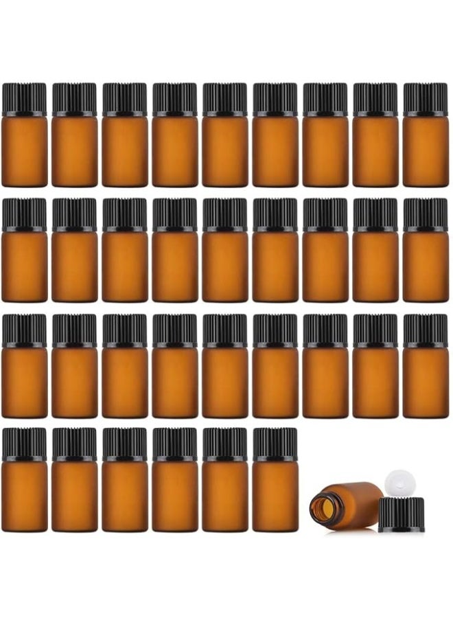 Protect Amber Bottle 3ml Mini with Cap | Refillable Brown Glass Perfume Sample Vial | Leakproof Empty Essential Oil & Attar Container | Travel Travel-Friendly - Image 1