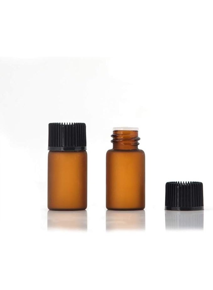 Protect Amber Bottle 3ml Mini with Cap | Refillable Brown Glass Perfume Sample Vial | Leakproof Empty Essential Oil & Attar Container | Travel Travel-Friendly - Image 3
