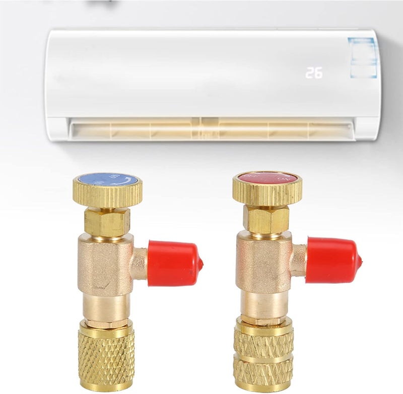 klarako Refrigerant, 2pcs Refrigerant Charging Valve Liquid Valve R410A R22 Air Conditioning Refrigerant 14 Safe Adapter Low Loss Fittings Refrigerant Valve Depressor Tool - Image 1