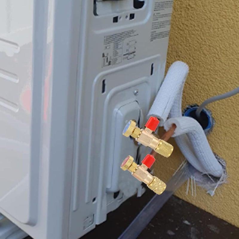 klarako Refrigerant, 2pcs Refrigerant Charging Valve Liquid Valve R410A R22 Air Conditioning Refrigerant 14 Safe Adapter Low Loss Fittings Refrigerant Valve Depressor Tool - Image 5