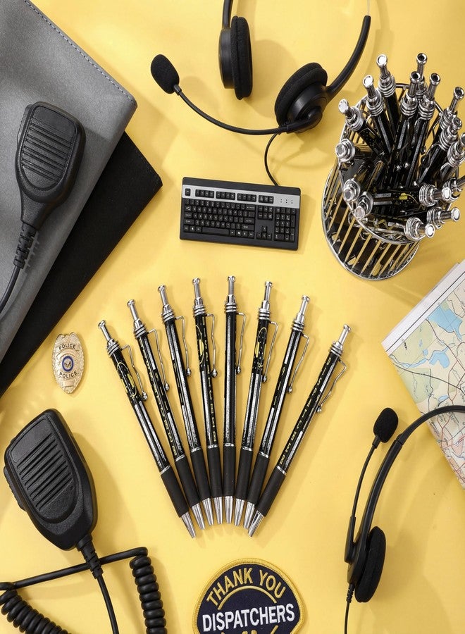 Sinload 25 Pcs 911 Dispatcher Gifts Yellow Flag Headset Black Ink Ballpoint Pens for 911 Dispatcher Professionals First Responders Birthday Telecommunicator Week Gifts Operator Office Staff Women Men - Image 4