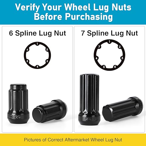 GIREORAN 2 Piece 6 & 7 Spline Lug Nut Key, Socket, Wheel Lock Removal Tool Kit for Easy Installation and Removal of Aftermarket Wheels - Image 2