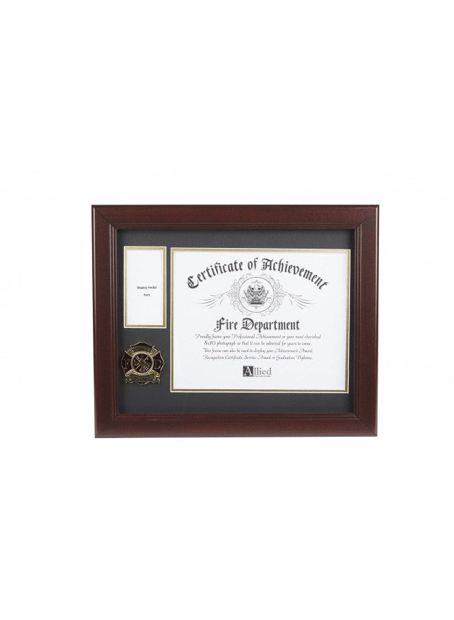 Allied Flag Allied Frame US Firefighter Medal and Award Certificate Frame - 8 x 10 Opening - Image 1