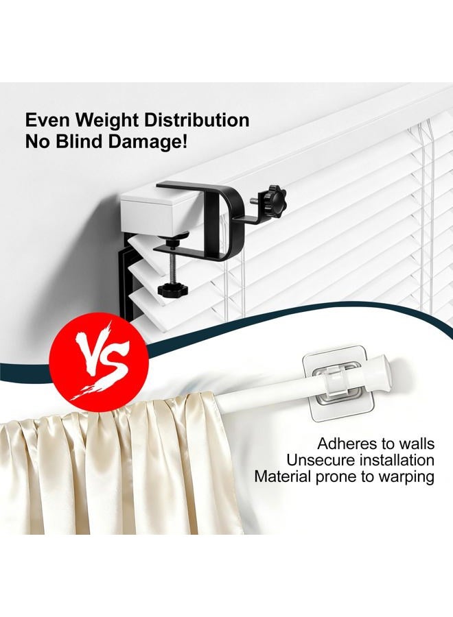 onneka Drill-Free Curtain Rod Bracket Set, 0.8-2.3 Inch Track, Tool-Free Installation with Guide and Magnetic Buckle – Black, 2PC (Black-2PCS) - Image 5