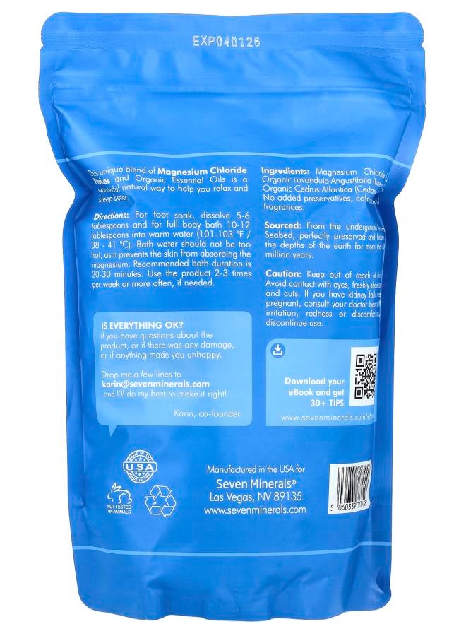 Seven Minerals Sleep Well Magnesium Bath Flakes Lavender & Cedarwood 3 lb (1.36 kg) - Image 2
