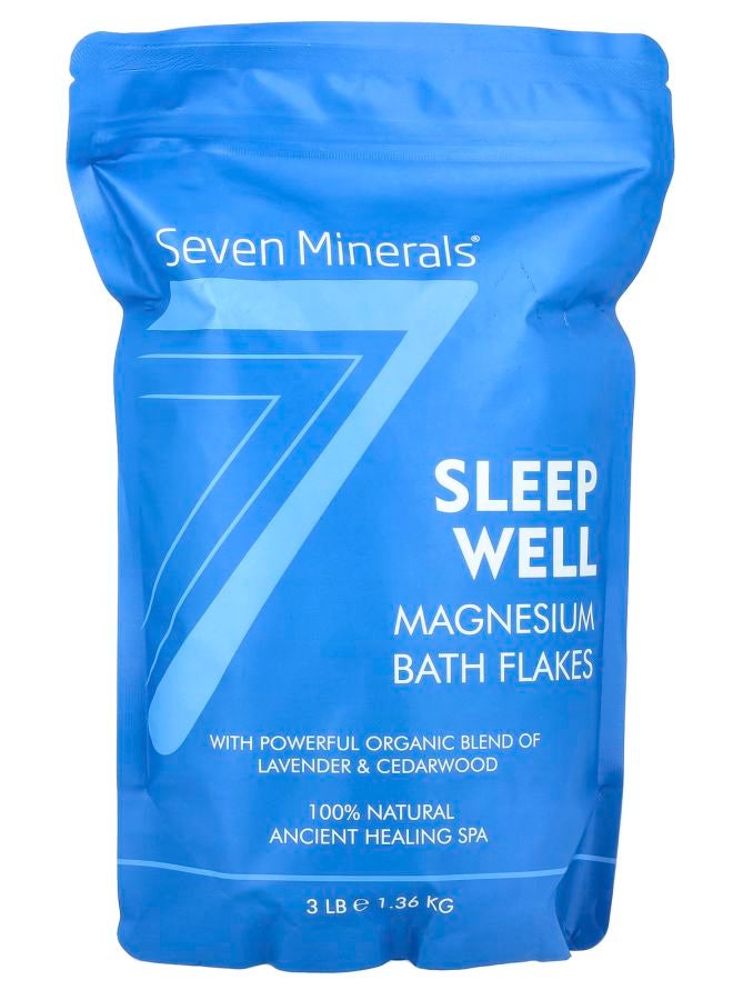 Seven Minerals Sleep Well Magnesium Bath Flakes Lavender & Cedarwood 3 lb (1.36 kg) - Image 1