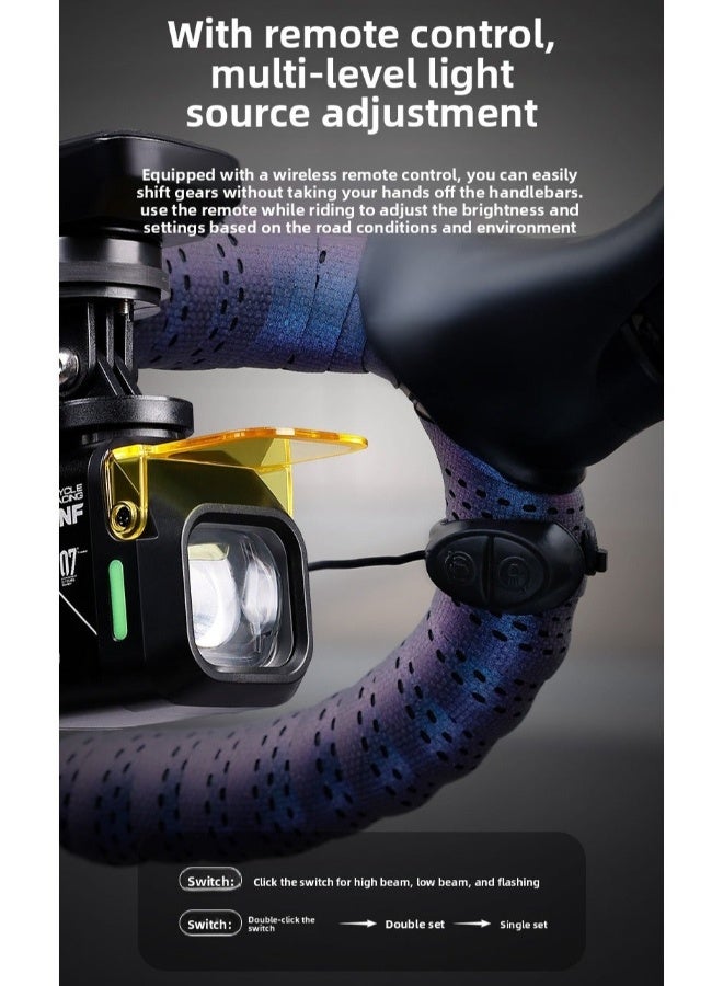 ESLNF Aluminum Alloy Bicycle Light with Wireless Remote Control, 1200 Lumens LED Bike Light, 4000mAh Rechargeable Battery, Type-C Charging - Image 5