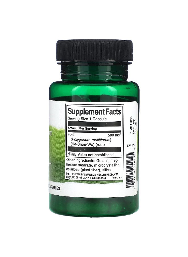SWANSON Swanson, Fo-Ti, 500 mg , 60 Capsules  - Image 2