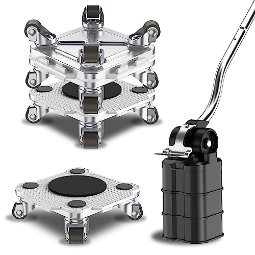 ONEON Furniture Mover Pro Set - Enhanced Dolly and Lifter with Custom TPE Wheels for Easy Furniture Lifting and Moving-Professional Tool for Effortless Furniture Transport(Light Gray 4Dollies+1Lifter) - Image 1