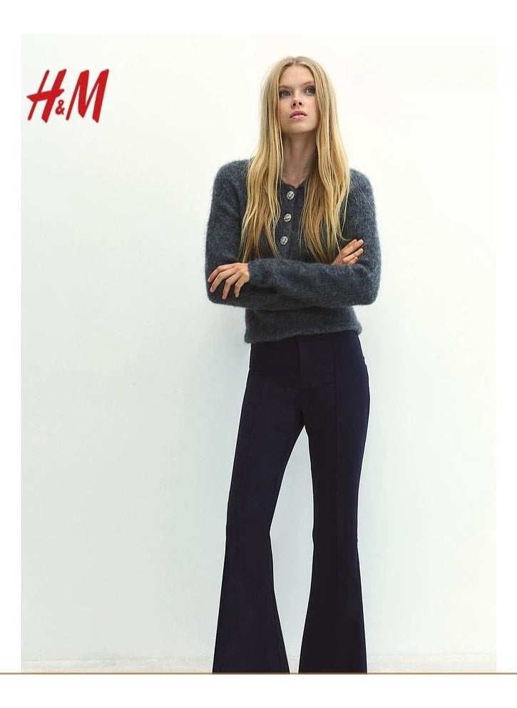 H and M - HM Casual Straight Satin Wide Leg Pants And Trousers - Image 1