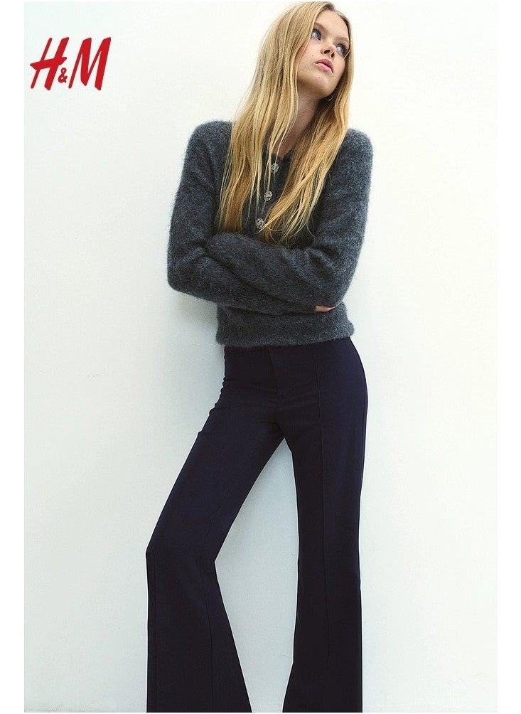 H and M - HM Casual Straight Satin Wide Leg Pants And Trousers - Image 1