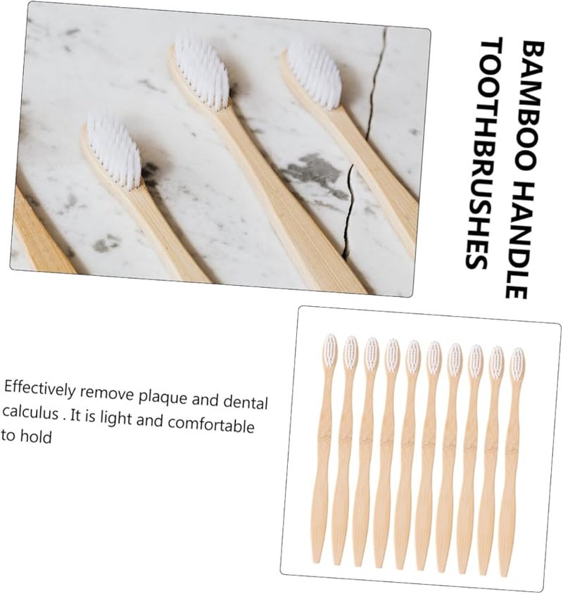 White Bamboo Handle Soft Bristle Toothbrush Pack of 1 Natural Ergonomic Design for Daily Oral Care - Image 5
