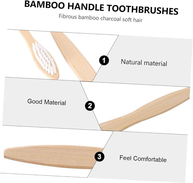 White Bamboo Handle Soft Bristle Toothbrush Pack of 1 Natural Ergonomic Design for Daily Oral Care - Image 3