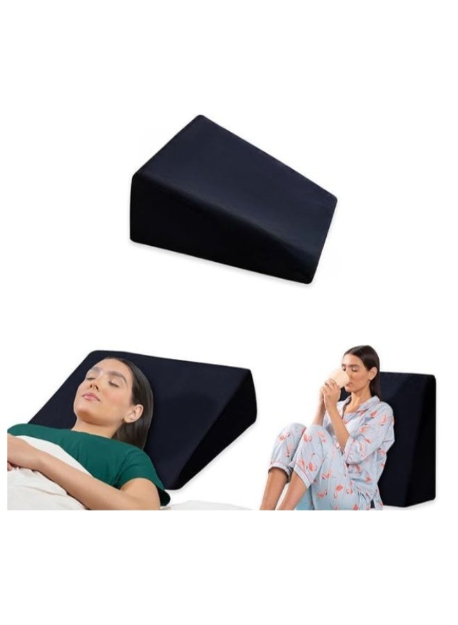 Orthopedic Bed Wedge Pillow with Memory Foam Support, Inclined Sleeping Cushion for Neck Comfort, Elevated Resting Position, Firm Support Design (18 × 18 × 10 Inches) - Image 1