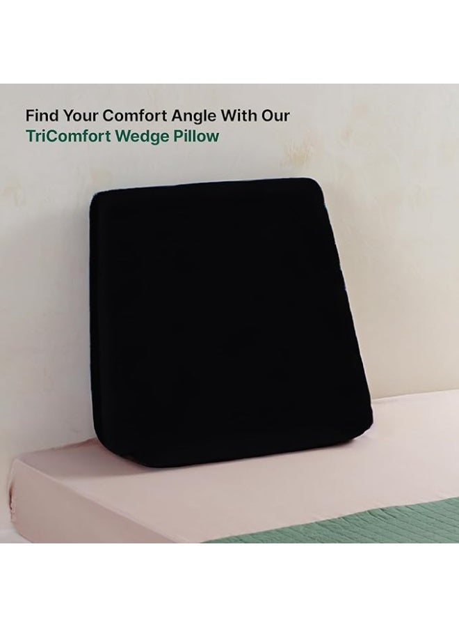 Orthopedic Bed Wedge Pillow with Memory Foam Support, Inclined Sleeping Cushion for Neck Comfort, Elevated Resting Position, Firm Support Design (18 × 18 × 10 Inches) - Image 2