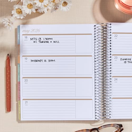 Erin Condren 12-Month Spiral Life Planner (Jul 2025 - Jun 2026), 7”x9” Weekly and Monthly Planner Calendar, 80 Lb. Text Weight Paper, Hexagon Covers, Bouquet Theme, Horizontal Layout, Platinum Coil - Image 2