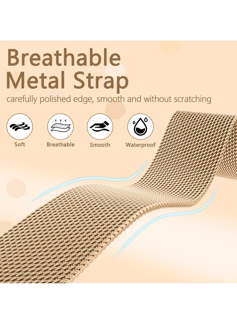 Straps Replacement for Huawei Watch Fit 4 Pro/Fit 4/Fit 3 Adjustable Magnetic Stainless Steel Smartwatch Band for Men and Women,Rose Gold - Image 3