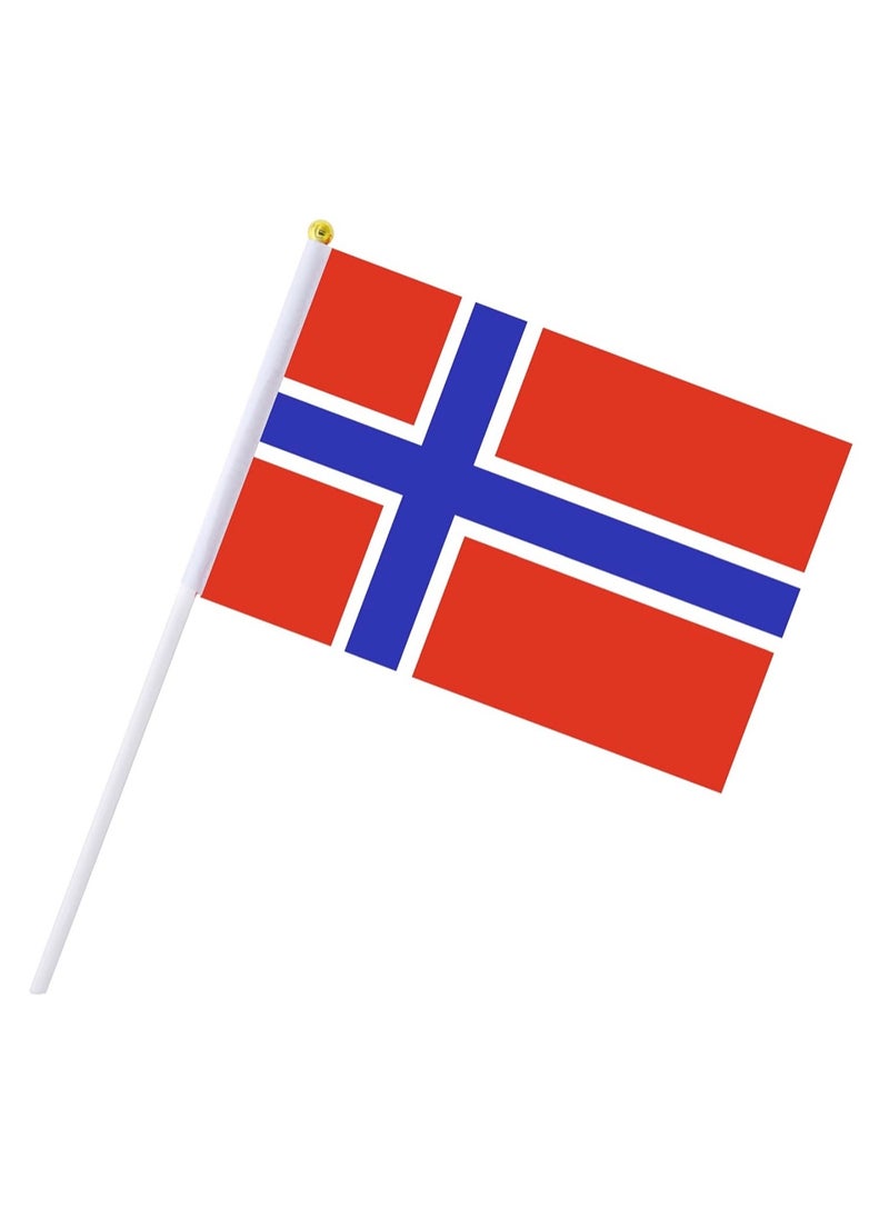 General Flag of Norway A5 Size, Norway Flag with Stick. Pack Of 5 Pieces.  - Image 4