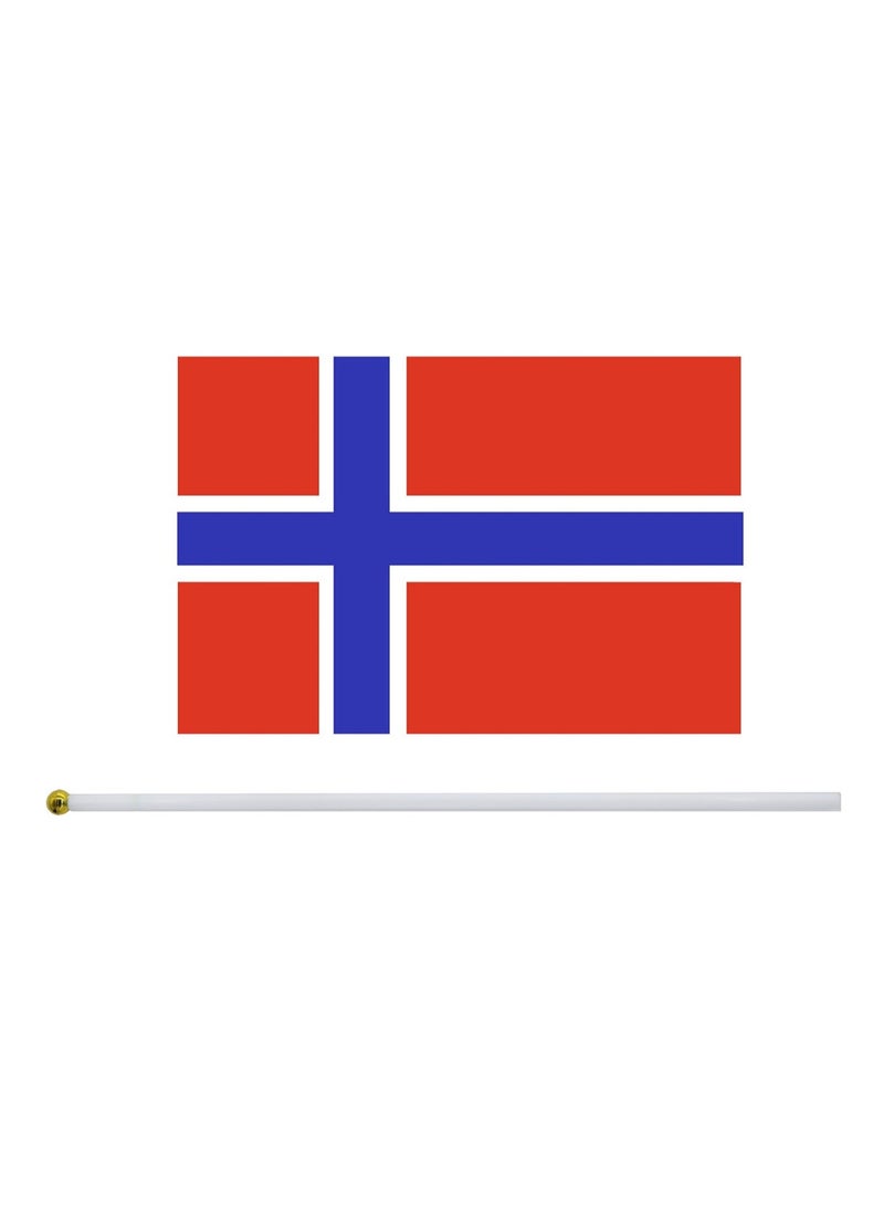 General Flag of Norway A5 Size, Norway Flag with Stick. Pack Of 5 Pieces.  - Image 3