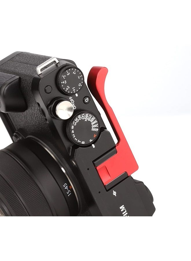Haoge THB-X4R Hand Grip Metal Hot Shoe Thumb Up Rest for Fujifilm XE4 Fuji X-E4 Camera Red