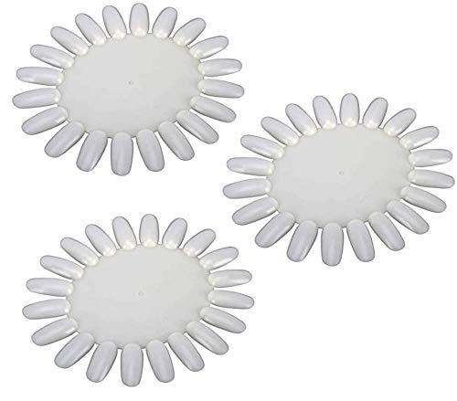 10 PCS Acrylic Wheel False Nail Art Tips Practice Display Nail Art Tool IvoryWhite