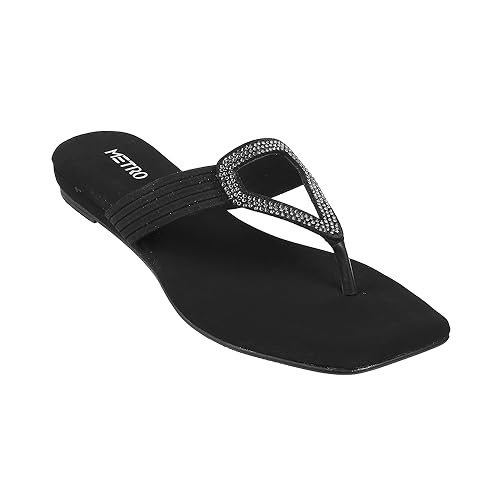 Metro Women Black Suede Ethnic Beaded Slip-on UK/3 EU/36 (32-588) - Image 2