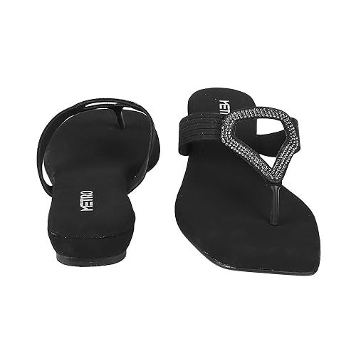 Metro Women Black Suede Ethnic Beaded Slip-on UK/3 EU/36 (32-588) - Image 5