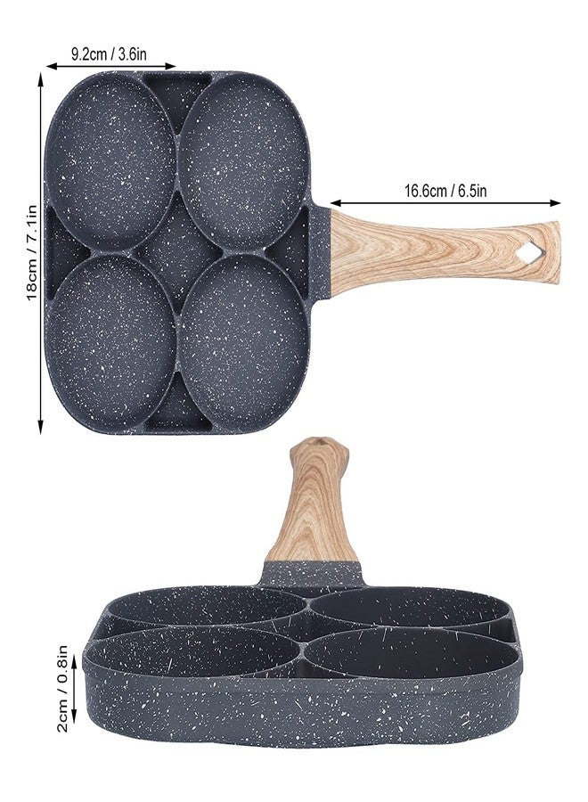 XIBO Egg Frying Pan Holes Non-Stick Egg Frying Pan with Detachable Wooden Handle, Omelet Excellent Idli Burger Poached Egg Multipurpose Frying Pan for Kitchen Breakfast. - Image 2
