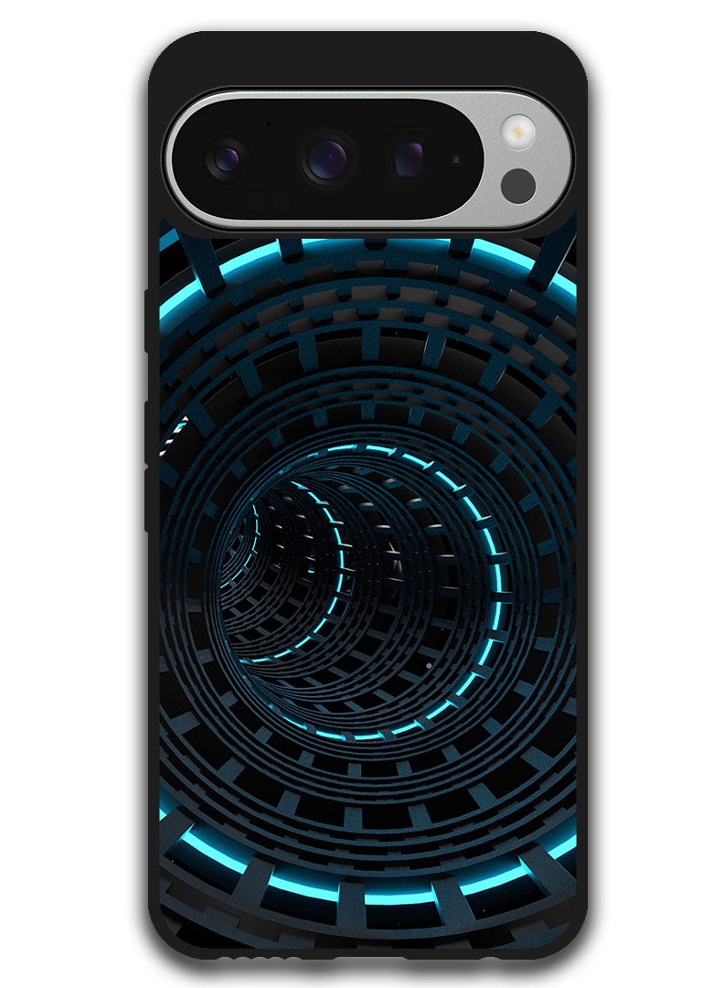 Theodor Protective Case Anti Scratch Shock Proof Bumper Cover For Google Pixel 9 Pro XL spiral_circles_immersion - Image 1