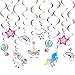 WERNNSAI Unicorn Hanging Swirls 21PCS Rainbow Unicorn Birthday Decorations Ceiling Streamers for Girls Birthday Party Supplies Unicorn Theme Hanging Decor - Image 3