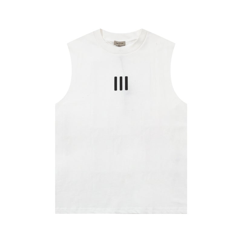 Multi-Line Fog Icon Trendy Loose High Street Sleeveless Casual Vest Short-Sleeved Round Neck T-Shirt For Men And Women With - Image 3