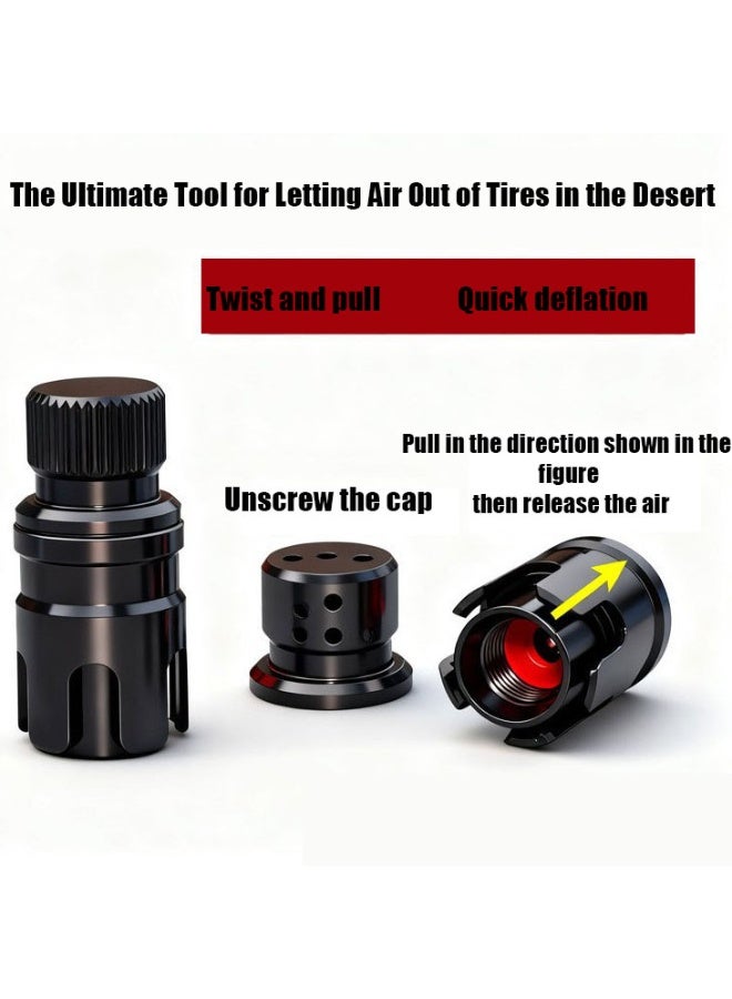 BABONA 4pcs Tire Deflator Valve Set off road，Car Pressure Relief Valve, Desert Tire Quick-Release Valve, Off-Road Sand Tire Quick-Release Valve - Image 2