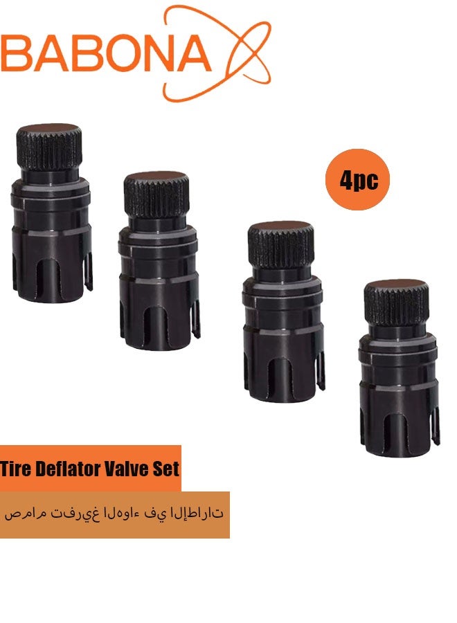 BABONA 4pcs Tire Deflator Valve Set off road，Car Pressure Relief Valve, Desert Tire Quick-Release Valve, Off-Road Sand Tire Quick-Release Valve - Image 1