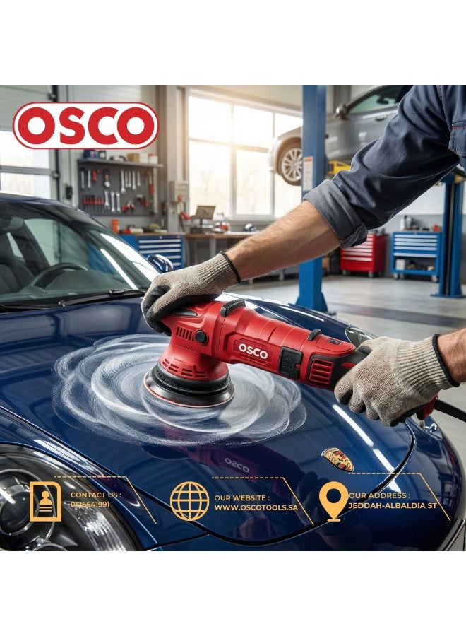 OSCO-TOOLS Dual Action Polisher 1000W  – Professional Car Polishing Machine with Variable Speed for Scratch Removal and High-Gloss Finish - Image 2