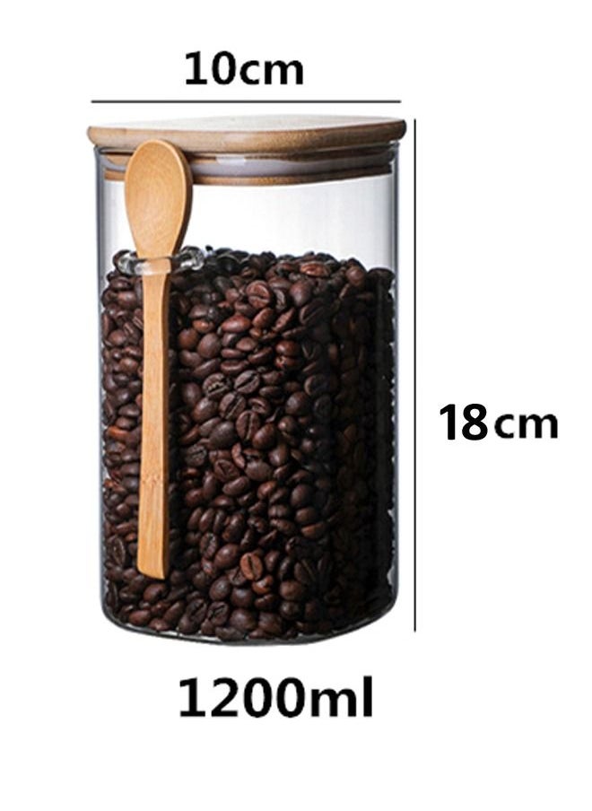NKX - Glass Storage Jar with Wooden Spoon - Image 1