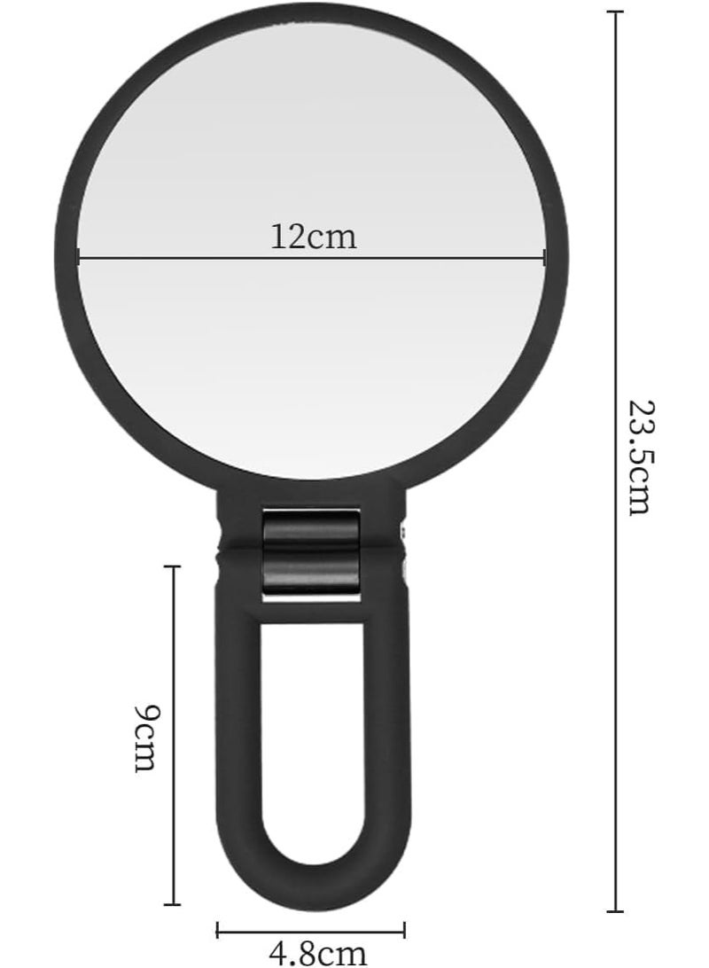 Decorhills Double Side Folding Hand Mirror for Women – 30X Magnification Dual-Sided Makeup Mirror with Adjustable Handle – Travel Portable Table Desk Mirror for Shaving, Skincare & Beauty Routine - Image 2