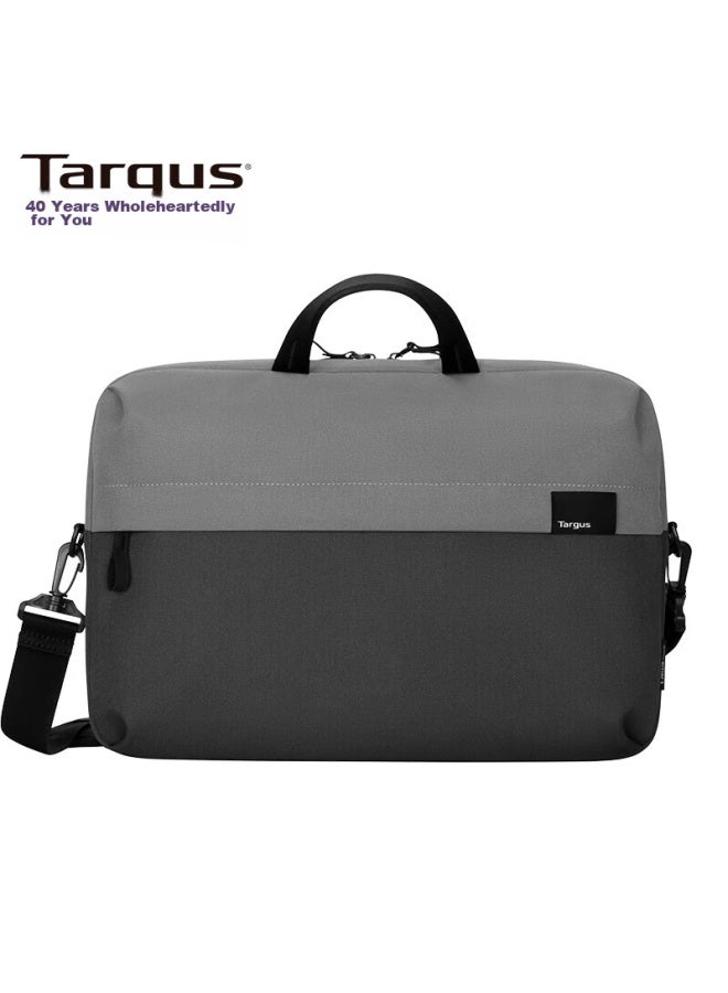 تارجوس Targus حقيبة كمبيوتر محمول مقاس 14 بوصة، حقيبة كمبيوتر محمول أنيقة محمولة باليد، حقيبة أعمال، عصرية، رمادي، 574 - Image 1