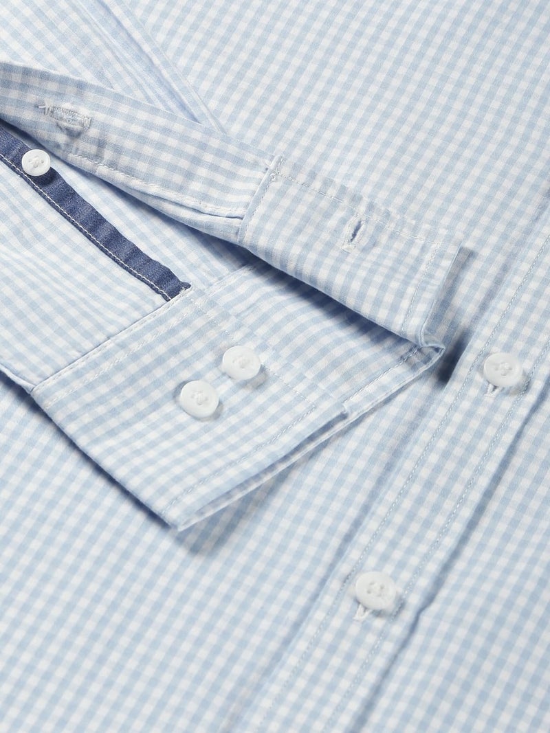 Thomas Scott Mens Solid Slim Fit Casual Shirt with Spread Collar and Long Sleeve SkyBlue - Image 4