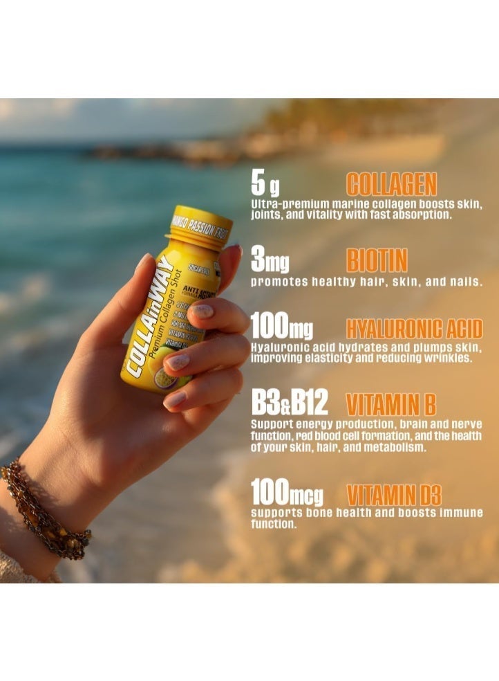 COLLAinWAY Premium Collagen Shot Mango Passion Fruit 77ml x 12 Bottles - Image 4