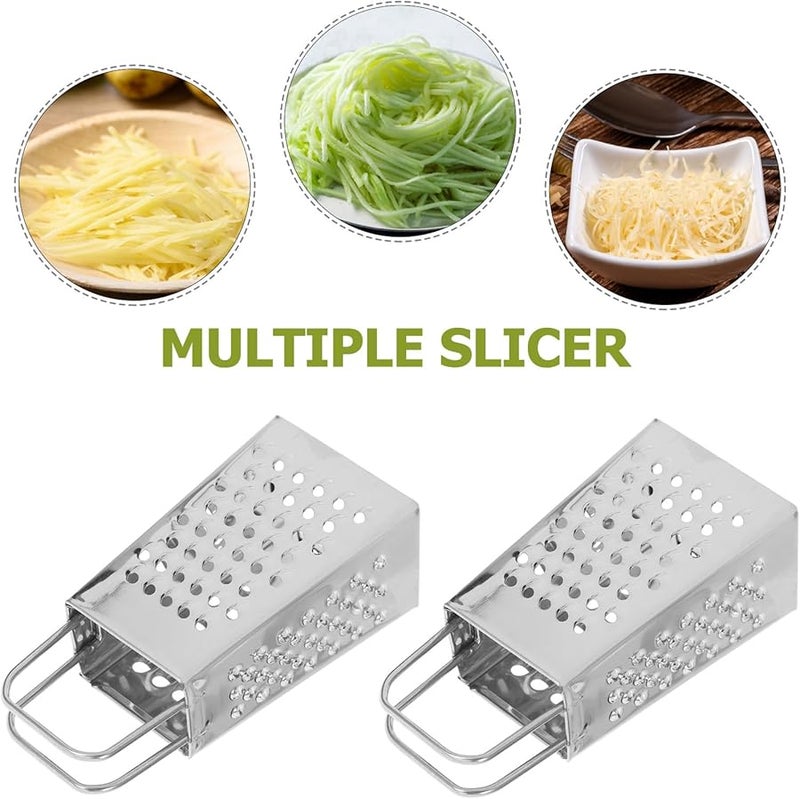 Stainless Steel 4 Sided Handheld Cheese Grater For Vegetables Potatoes Citrus Zesting - Image 3