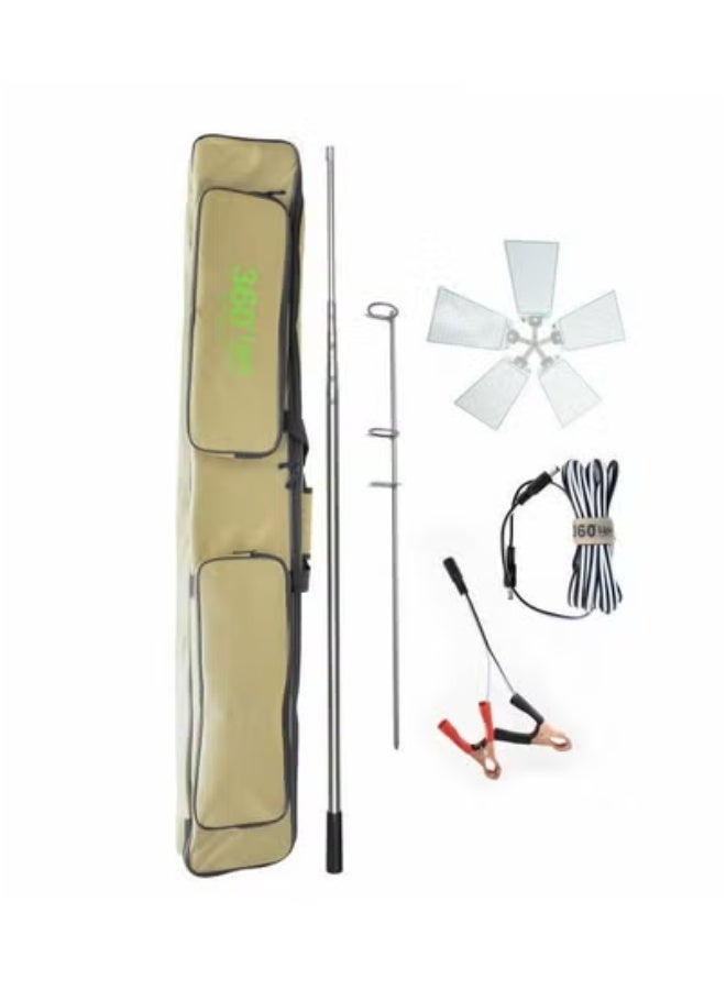 جاجيك 360° Portable Fishing Rod LED Camp Light – 12V Outdoor Waterproof LED Light for Camping, Fishing, and Picnics – Lightweight, Telescopic Design for Easy Transport and Versatile Use in All Weather Conditions – Durable & Bright Illumination  - Image 1
