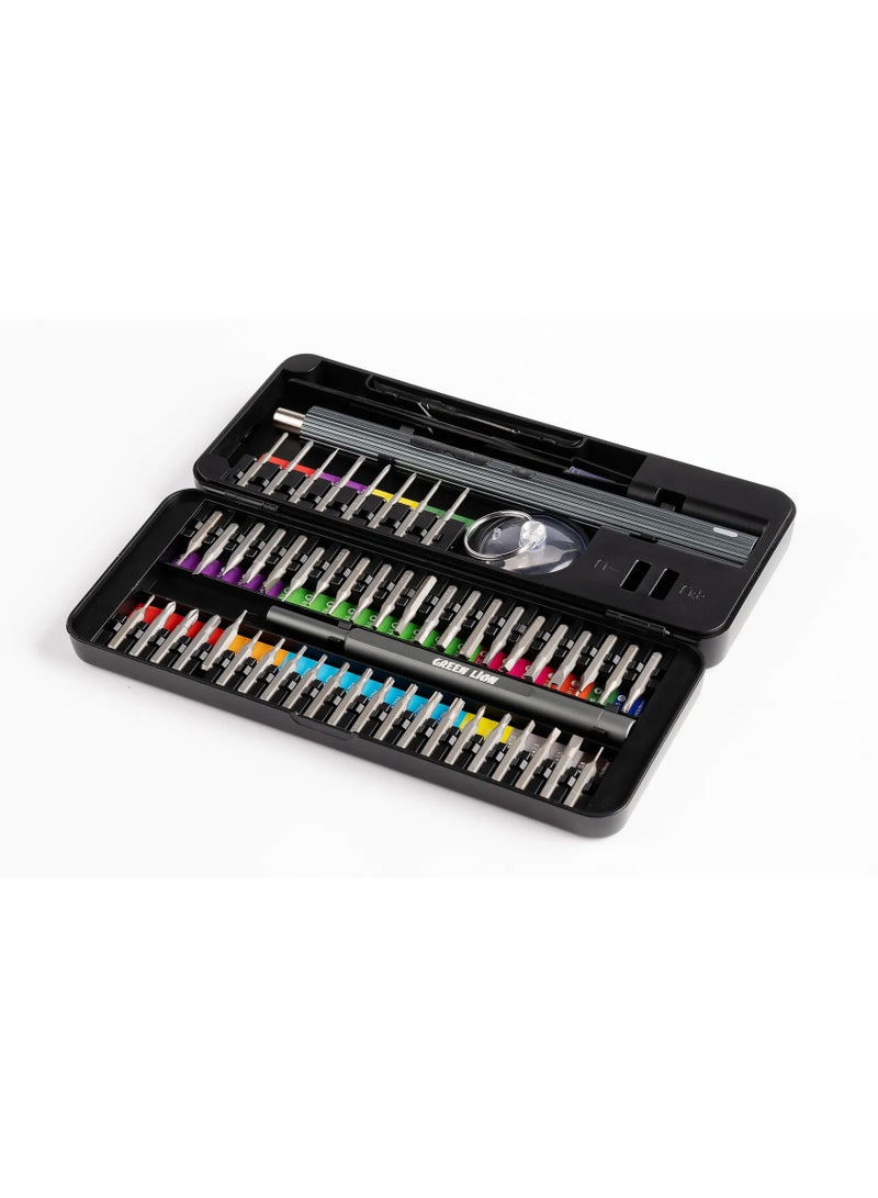 GREEN LION Electric Screwdriver Set 58 IN 1 / Built-In Magnetizer / LED Light / Repair Tool Kit / T5H, T6H, T7H, T8H, T9H, T10H, T15H, T20H / H4*28mm Screwdriver Bits / H4*35mm Screwdriver Bits - Black - Image 4