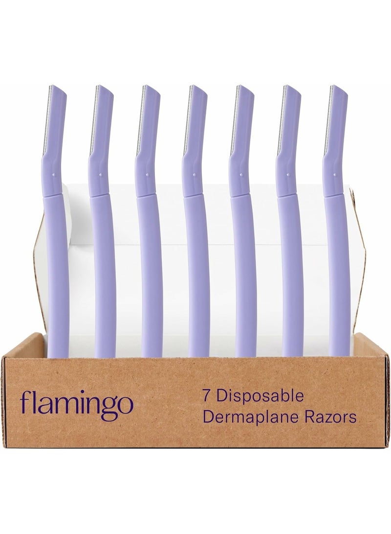 Flamingo Dermaplane Razor, Face Razors for Women, Disposable, 1 count, Pack of 7 - Image 1