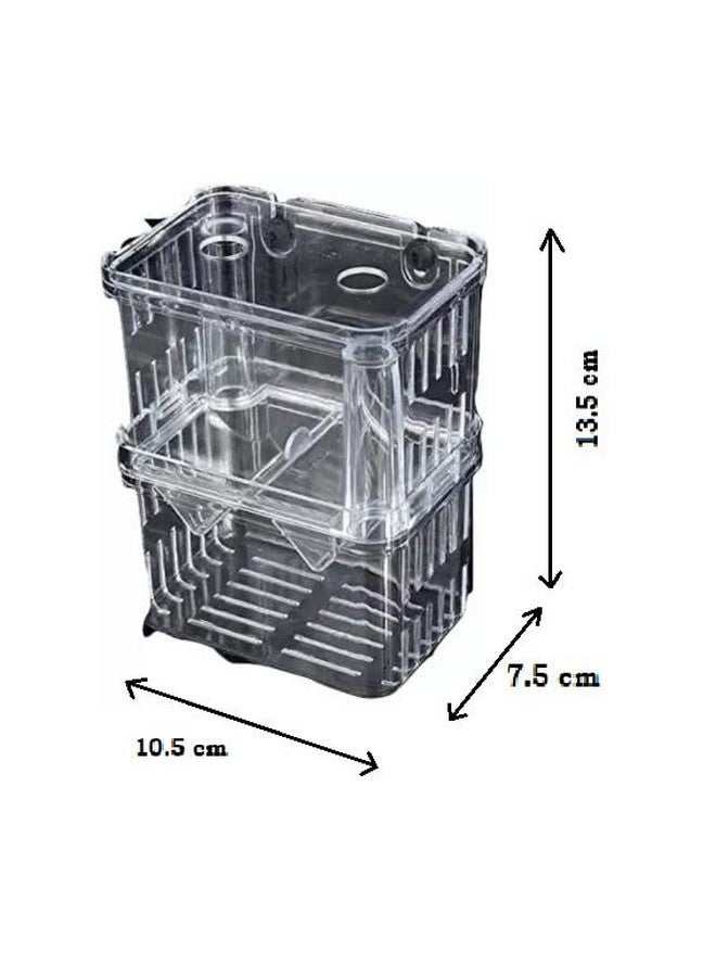 SANSEFERO® Breeding Box Isolation Box Fish Tank Aquarium Breeder Box Double Guppies Incubator Aquarium Rectangle Aquarium Tank (13.5cm x 7.5 cm x 10.5 cm) - Image 5