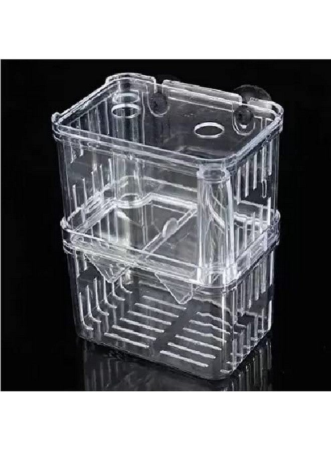 SANSEFERO® Breeding Box Isolation Box Fish Tank Aquarium Breeder Box Double Guppies Incubator Aquarium Rectangle Aquarium Tank (13.5cm x 7.5 cm x 10.5 cm) - Image 4
