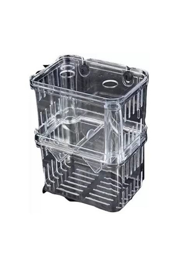 SANSEFERO® Breeding Box Isolation Box Fish Tank Aquarium Breeder Box Double Guppies Incubator Aquarium Rectangle Aquarium Tank (13.5cm x 7.5 cm x 10.5 cm) - Image 1