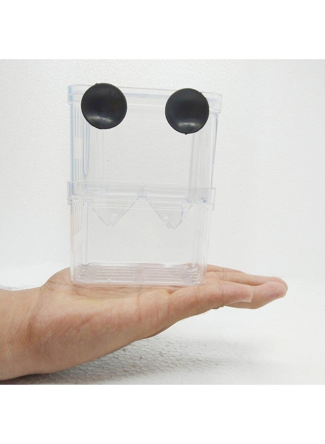 SANSEFERO® Breeding Box Isolation Box Fish Tank Aquarium Breeder Box Double Guppies Incubator Aquarium Rectangle Aquarium Tank (13.5cm x 7.5 cm x 10.5 cm) - Image 3