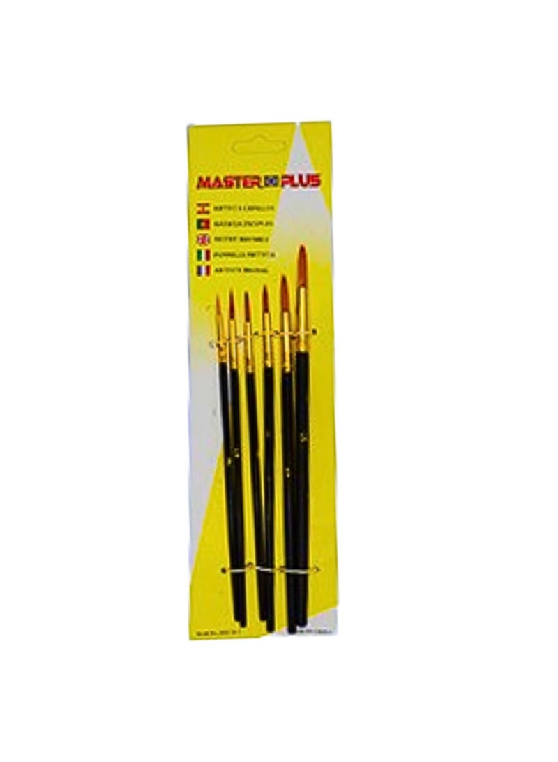 MASTER PLUS Professional Round Paint Brush Set 6 Piece - Image 2