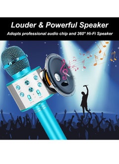 PAMEER Wireless Bluetooth Karaoke Microphone for Kids 5 in 1 Portable Handheld Karaoke Mic Speaker Player Recorder with Adjustable Remix FM Radio for Kids Girls Boys Birthday  - Image 2
